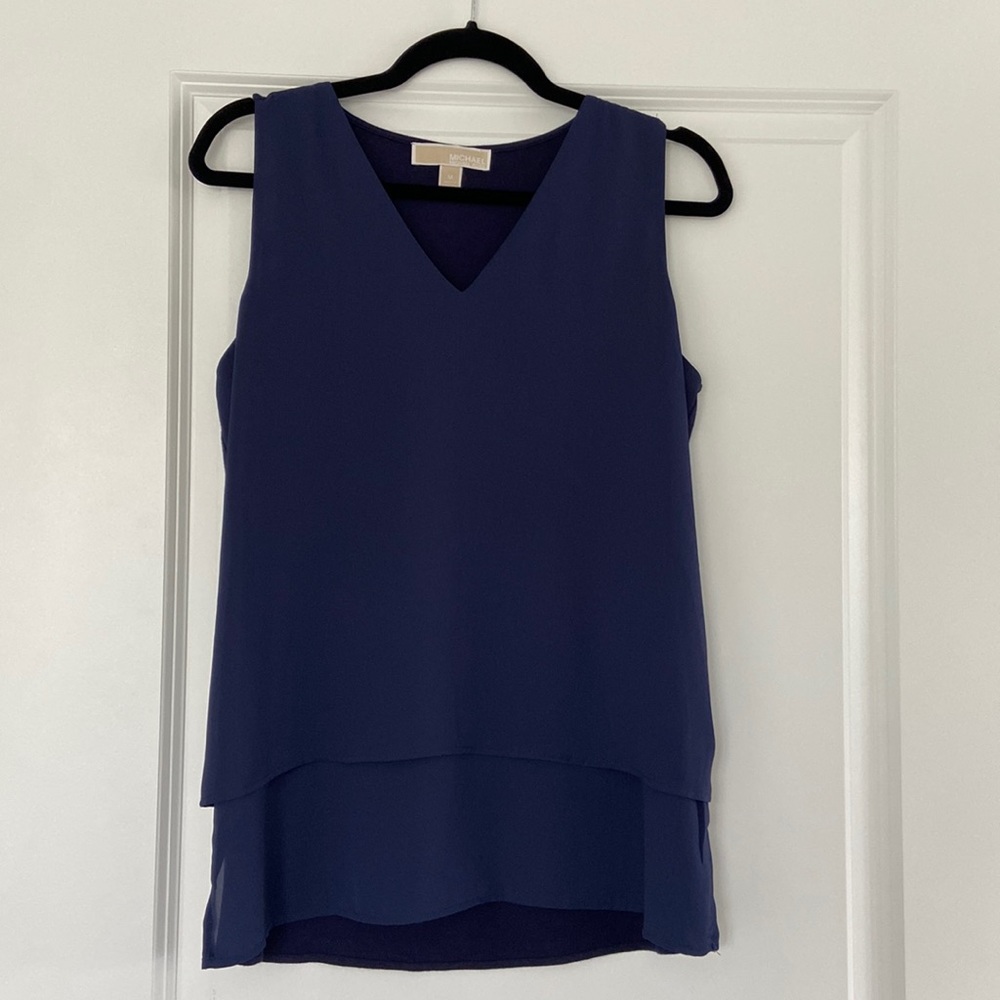 NWOT Michael Kors Navy Blue Sleeveless Top M